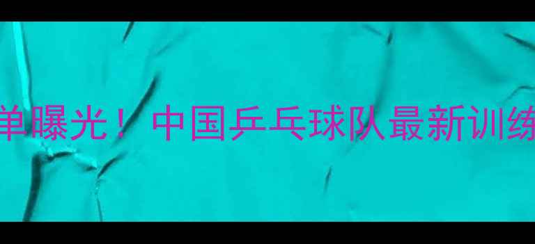 图片 国家队完整名单曝光！中国乒乓球队最新训练秘籍大公开🏓