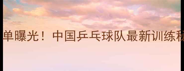 图片 国家队完整名单曝光！中国乒乓球队最新训练秘籍大公开🏓1