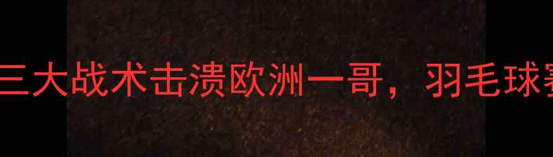图片 国羽绝杀马林！林丹携三大战术击溃欧洲一哥，羽毛球赛场上演史诗级对决！2