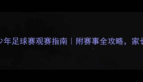 图片 国际青少年足球赛观赛指南｜附赛事全攻略，家长必看！