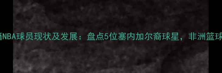 图片 塞内加尔籍NBA球员现状及发展：盘点5位塞内加尔裔球星，非洲篮球崛起趋势1