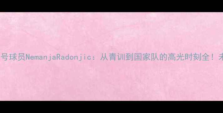 图片 塞尔维亚13号球员NemanjaRadonjic：从青训到国家队的高光时刻全！未来可期？1