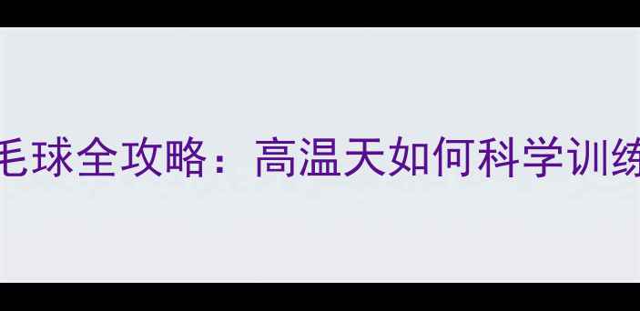 图片 夏季浙江羽毛球全攻略：高温天如何科学训练与避暑指南