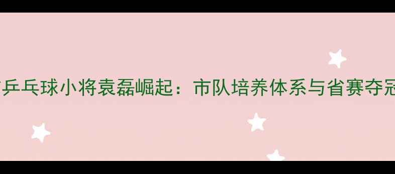 图片 大庆市乒乓球小将袁磊崛起：市队培养体系与省赛夺冠之路1
