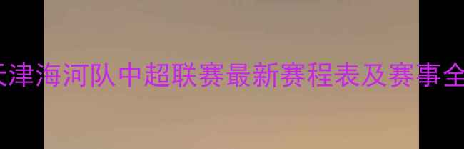 图片 天津海河队中超联赛最新赛程表及赛事全2