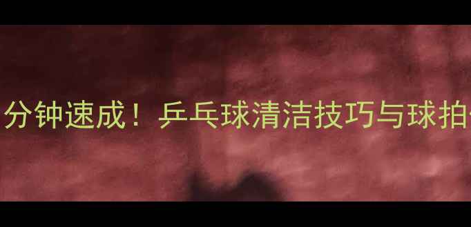 图片 家庭实用｜5分钟速成！乒乓球清洁技巧与球拍保养全攻略1