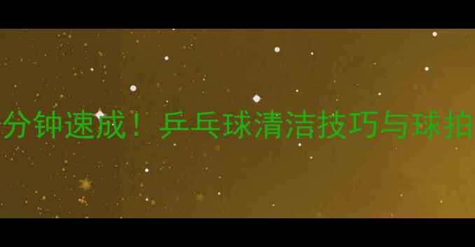图片 家庭实用｜5分钟速成！乒乓球清洁技巧与球拍保养全攻略2