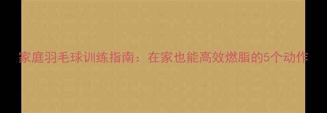 图片 家庭羽毛球训练指南：在家也能高效燃脂的5个动作