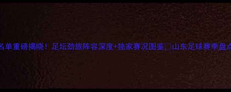 图片 山东球员名单重磅揭晓！足坛劲旅阵容深度+独家赛况图鉴🏆山东足球赛季盘点球员名单