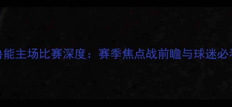 图片 山东鲁能主场比赛深度：赛季焦点战前瞻与球迷必看看点