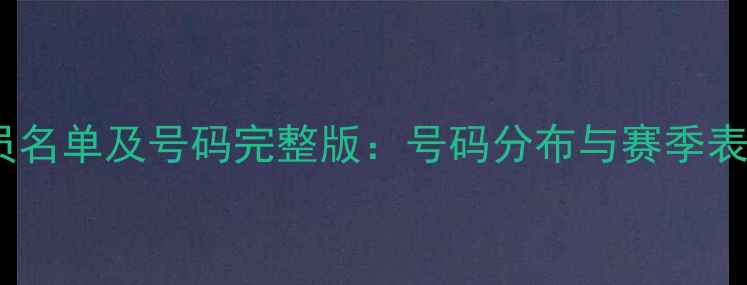 图片 山东鲁能球员名单及号码完整版：号码分布与赛季表现深度分析2