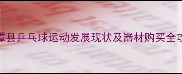 图片 平潭县乒乓球运动发展现状及器材购买全攻略