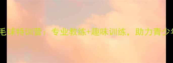 图片 广东暑期羽毛球特训营：专业教练+趣味训练，助力青少年提升球技1