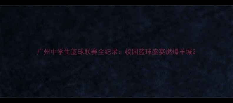 图片 广州中学生篮球联赛全纪录：校园篮球盛宴燃爆羊城2