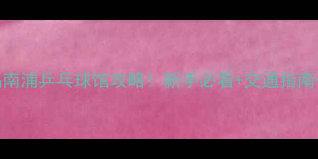 图片 广州周边番禺南浦乒乓球馆攻略！新手必看+交通指南+球友打卡地2