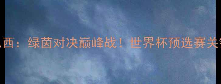 图片 德国VS巴西：绿茵对决巅峰战！世界杯预选赛关键战役全
