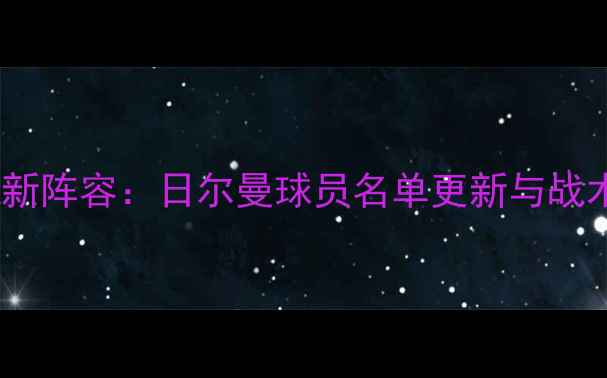 图片 德国国家队最新阵容：日尔曼球员名单更新与战术战略全指南1