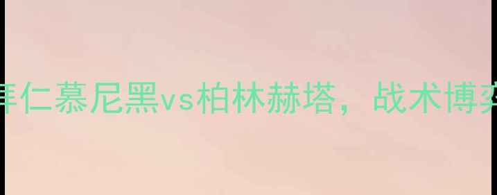 图片 德甲焦点战：拜仁慕尼黑vs柏林赫塔，战术博弈与争冠悬念全