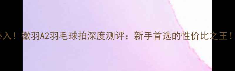 图片 必入！徽羽A2羽毛球拍深度测评：新手首选的性价比之王！1