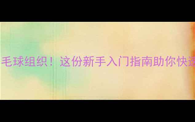 图片 感谢羽毛球组织！这份新手入门指南助你快速上手1