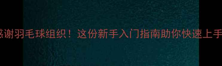 图片 感谢羽毛球组织！这份新手入门指南助你快速上手2