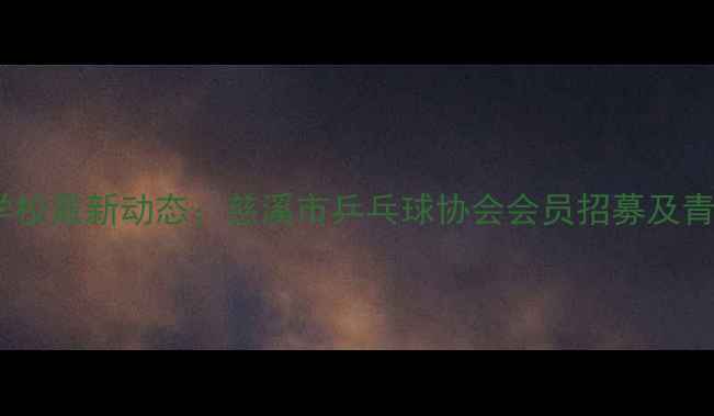 图片 慈溪乒乓球培训学校最新动态：慈溪市乒乓球协会会员招募及青少年培训计划全1