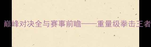 图片 戈洛夫金vs库托：巅峰对决全与赛事前瞻——重量级拳击王者争霸战深度观察2