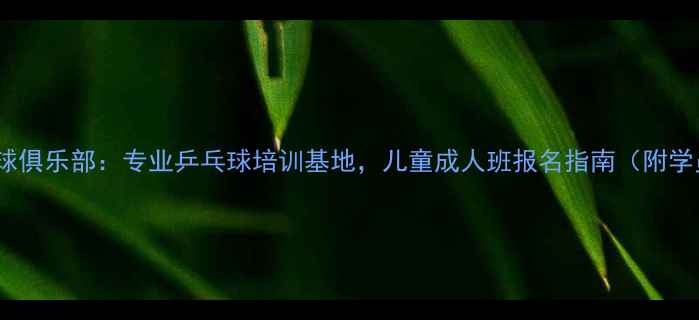 图片 扬州汉胜乒乓球俱乐部：专业乒乓球培训基地，儿童成人班报名指南（附学员成果案例）2