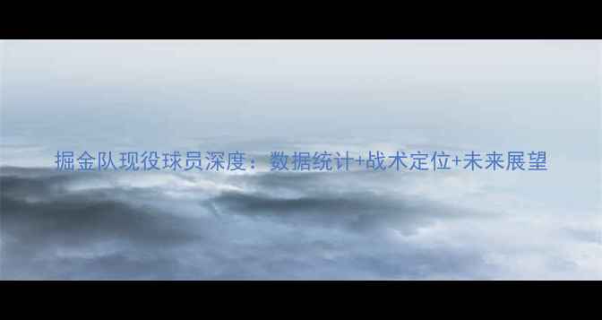 图片 掘金队现役球员深度：数据统计+战术定位+未来展望