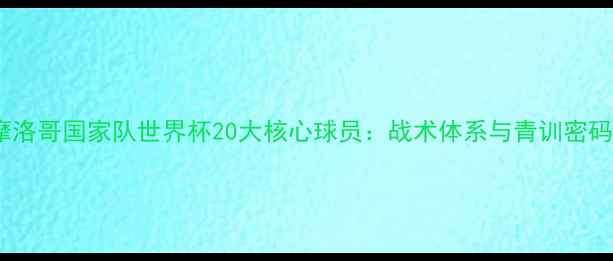 图片 摩洛哥国家队世界杯20大核心球员：战术体系与青训密码1