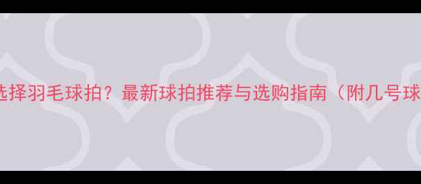 图片 新手如何选择羽毛球拍？最新球拍推荐与选购指南（附几号球拍对比）1