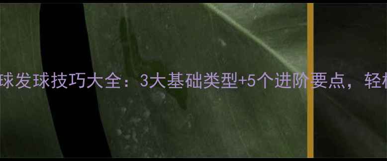 图片 新手必看羽毛球发球技巧大全：3大基础类型+5个进阶要点，轻松压制对手！1