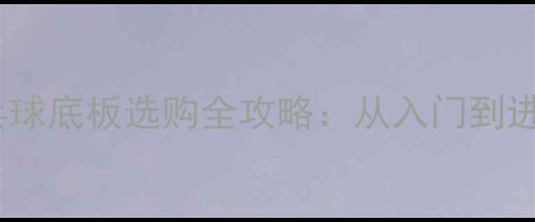 图片 新手必看！乒乓球底板选购全攻略：从入门到进阶的装备指南2
