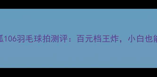 图片 新手必看！宏弧106羽毛球拍测评：百元档王炸，小白也能轻松上分！🏸