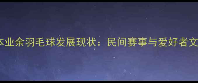 图片 日本业余羽毛球发展现状：民间赛事与爱好者文化2