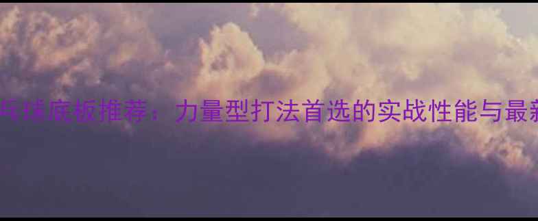 图片 暴力乒乓球底板推荐：力量型打法首选的实战性能与最新测评1