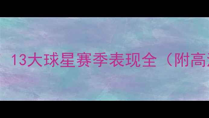 图片 最佳阵容！13大球星赛季表现全（附高清图片）2