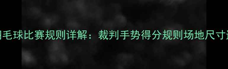 图片 最新单打羽毛球比赛规则详解：裁判手势得分规则场地尺寸违例判罚全