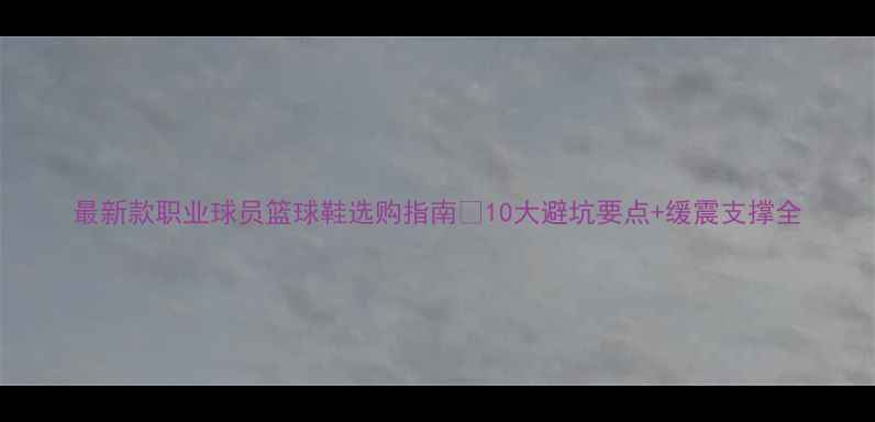 图片 最新款职业球员篮球鞋选购指南🔥10大避坑要点+缓震支撑全