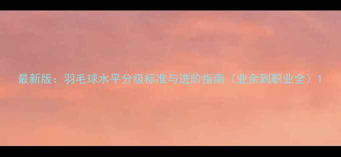 图片 最新版：羽毛球水平分级标准与进阶指南（业余到职业全）1