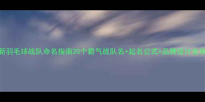 图片 最新羽毛球战队命名指南20个霸气战队名+起名公式+品牌设计全攻略