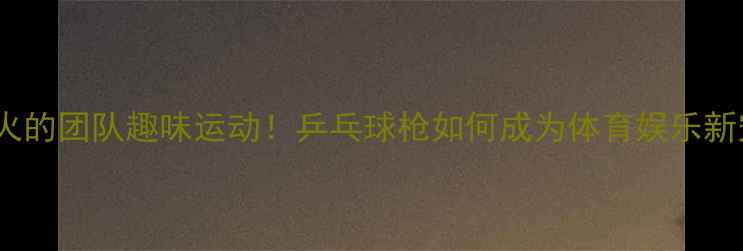 图片 最火的团队趣味运动！乒乓球枪如何成为体育娱乐新宠2