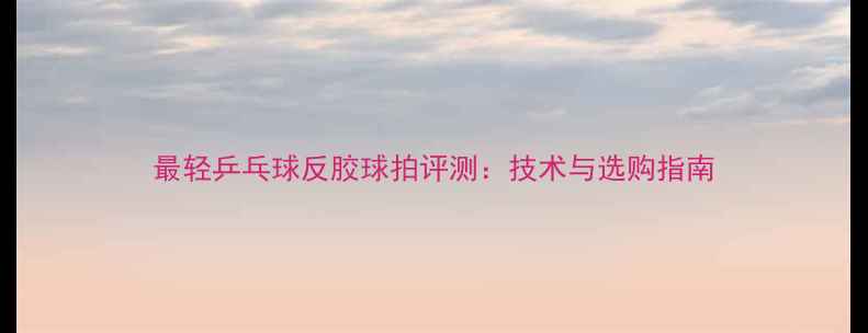 图片 最轻乒乓球反胶球拍评测：技术与选购指南