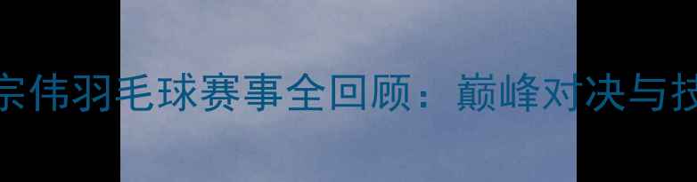 图片 李宗伟羽毛球赛事全回顾：巅峰对决与技术
