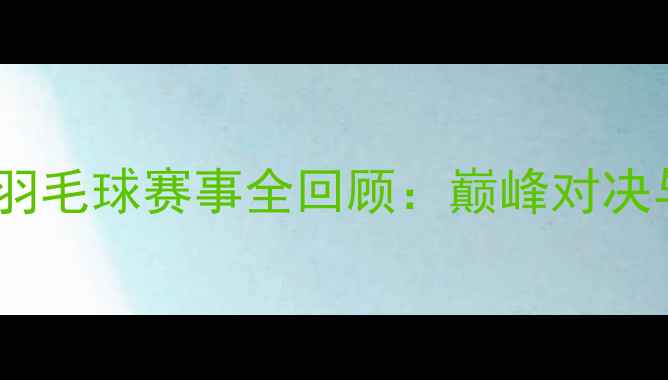 图片 李宗伟羽毛球赛事全回顾：巅峰对决与技术2