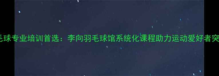 图片 杭州羽毛球专业培训首选：李向羽毛球馆系统化课程助力运动爱好者突破瓶颈2