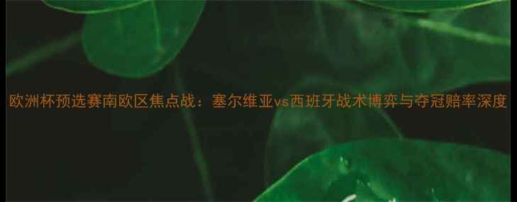 图片 欧洲杯预选赛南欧区焦点战：塞尔维亚vs西班牙战术博弈与夺冠赔率深度
