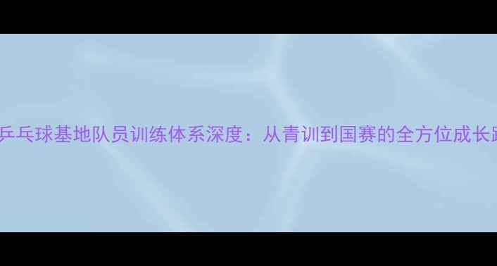 图片 正定乒乓球基地队员训练体系深度：从青训到国赛的全方位成长路径2