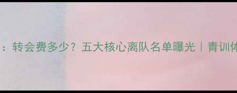 图片 永昌卖球员背后的真相：转会费多少？五大核心离队名单曝光｜青训体系与俱乐部危机深度2