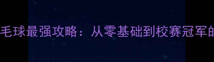 图片 海联学院羽毛球最强攻略：从零基础到校赛冠军的进阶指南1